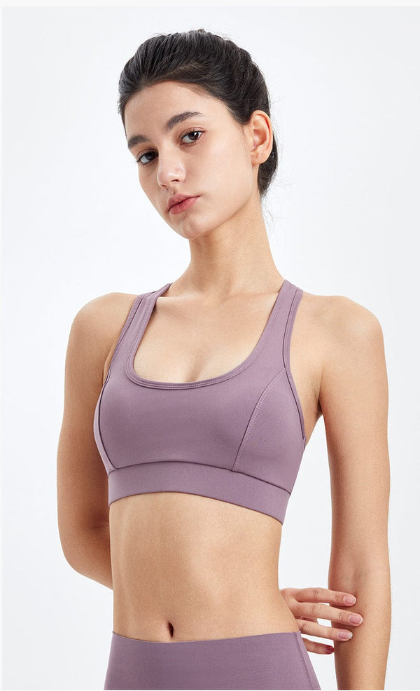 Anna Kaci Racerback Mesh Paneling Sports Bra