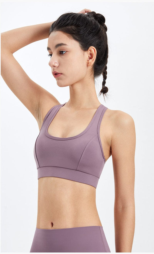 Anna Kaci Racerback Mesh Paneling Sports Bra