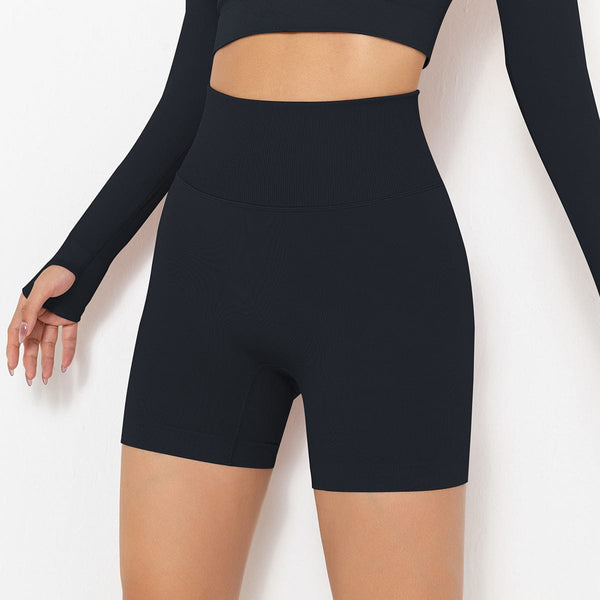 anna kaci Ribbed High Rise Sculpting Biker Shorts