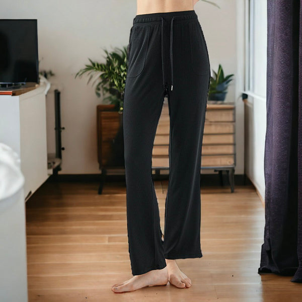 anna kaci Ribbed Knit Straight Jogger Pants