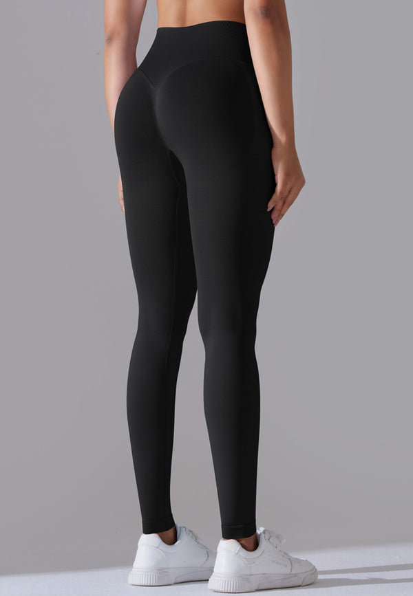 Anna Kaci Ribbed V-Waist Activewear Leggings