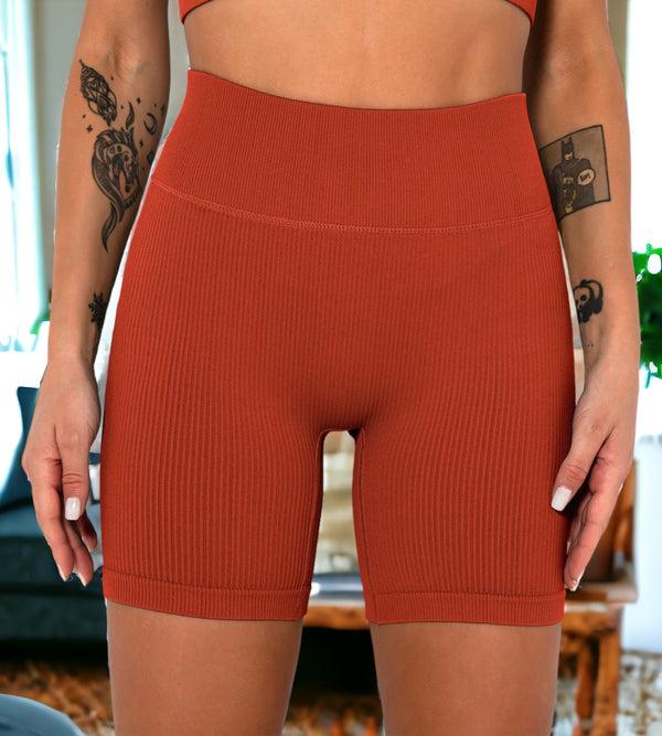 anna kaci Seamless Threaded Hip Yoga Shorts