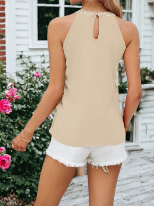 Anna Kaci Sequin Camisole Party Vest Shirt