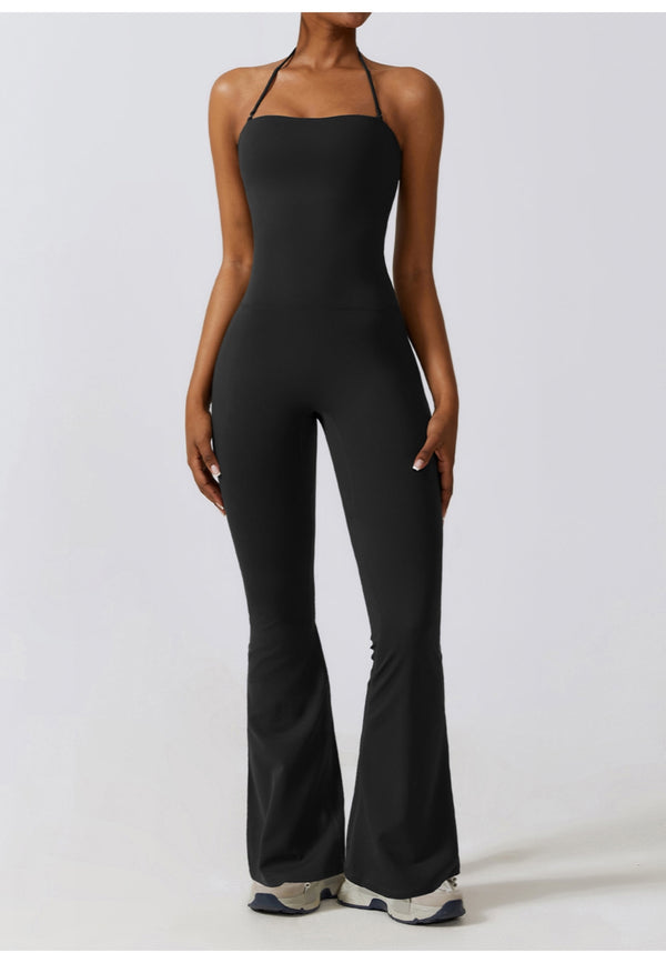 Anna Kaci Shirred High Waist Flared Leggings