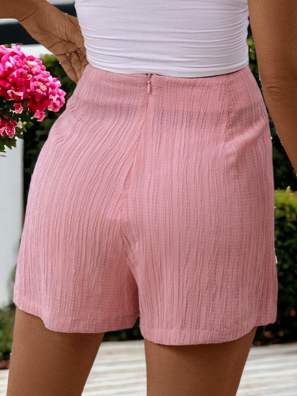 Anna Kaci Short Lace Up Textured Women's Skorts