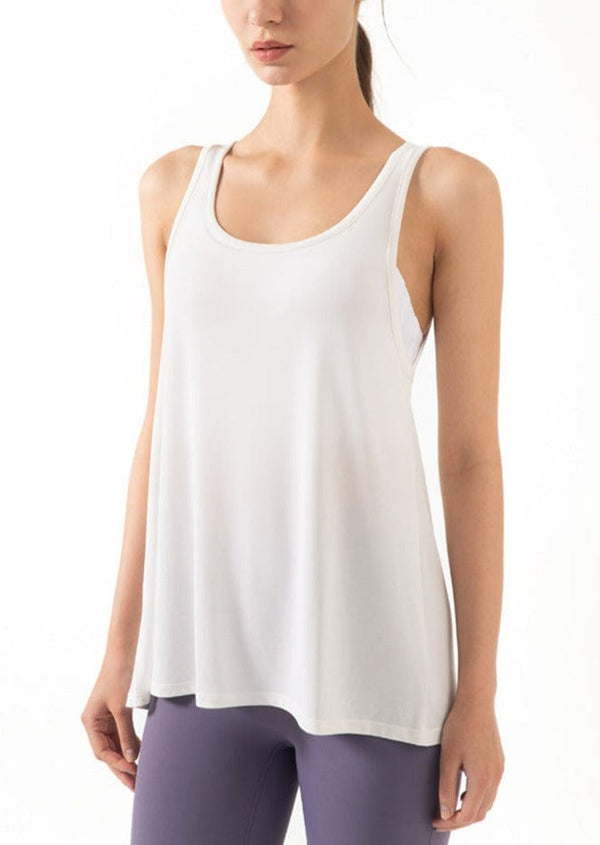 Anna Kaci Sleeveless Open Back Split Twist Tank