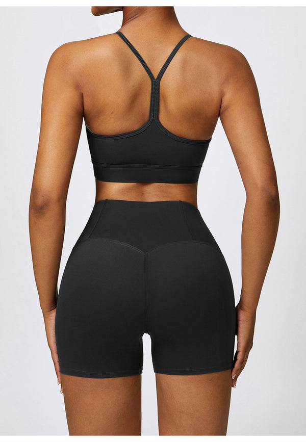 Anna Kaci Solid Color Y-Back Activewear Sports Bra