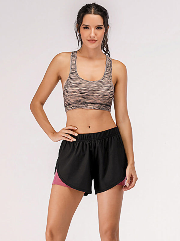 Anna Kaci Sport Running Shorts 2 In 1 With Pockets