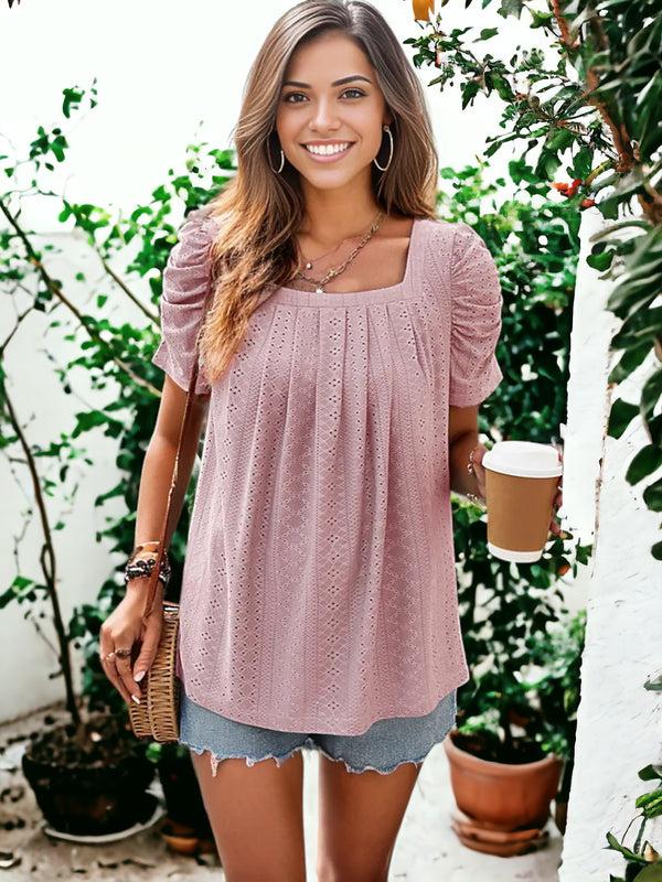 Anna Kaci Square Collared Shirt Top