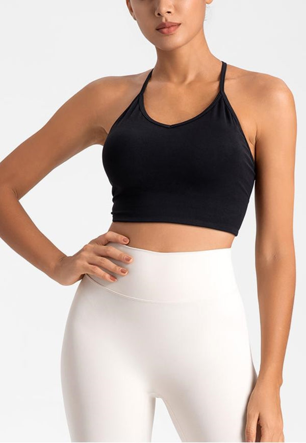 Anna Kaci T-Back Cutout Detail Sports Bra