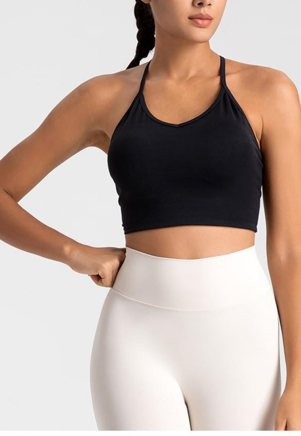 Anna Kaci T-Back Cutout Detail Sports Bra