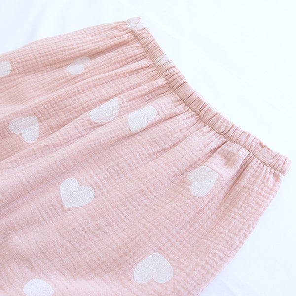 Anna Kaci Textured Heart Print Pajama Coordinates