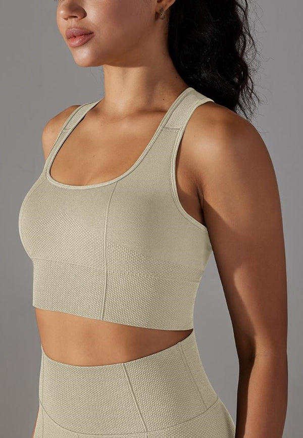 Anna Kaci Textured Racerback Sports Bra