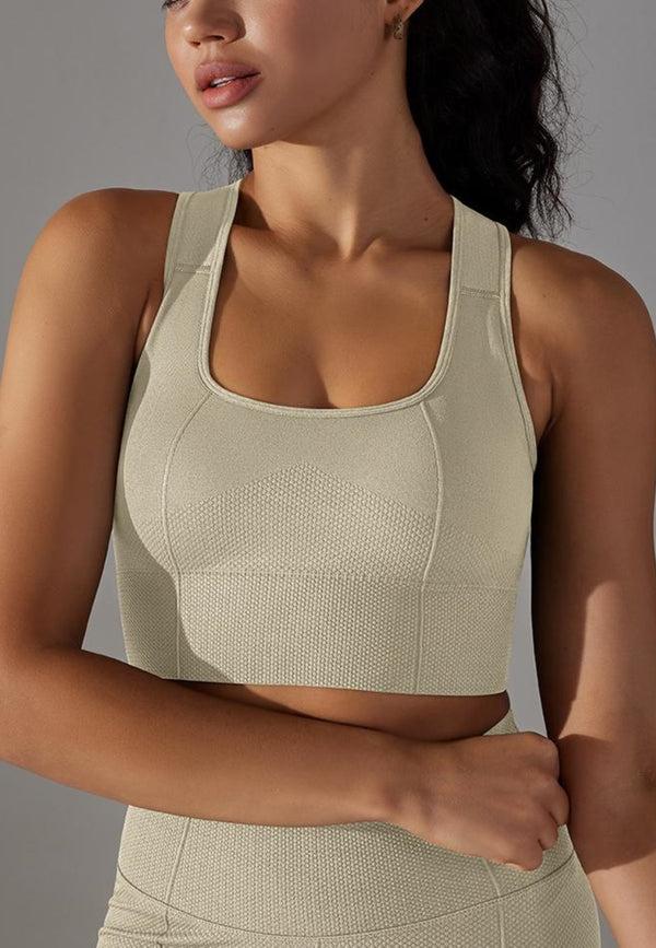 Anna Kaci Textured Racerback Sports Bra