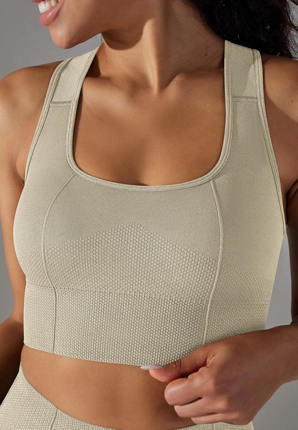 Anna Kaci Textured Racerback Sports Bra