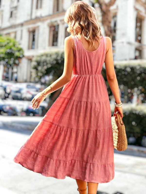 Anna Kaci Textured Scoop Neck Dress