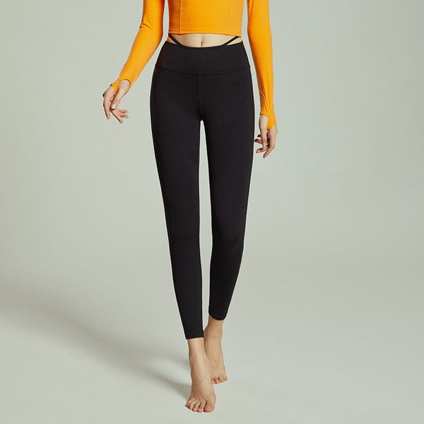 Anna Kaci Thin V Waist Straps Leggings