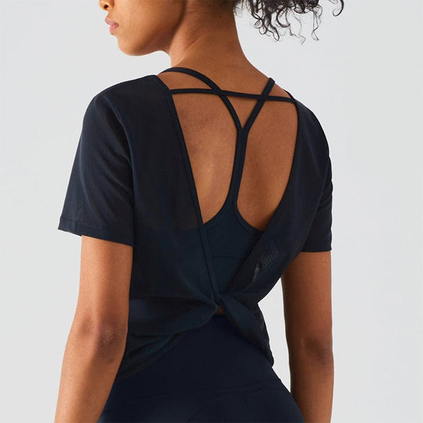 anna kaci Twist Open Back Loose Fitted Shirt