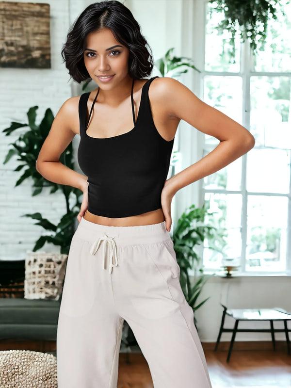 Anna Kaci Two-piece Halter Neck Yoga Sports Bra