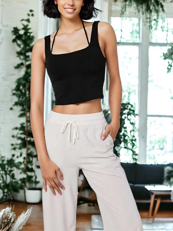 Anna Kaci Two-piece Halter Neck Yoga Sports Bra