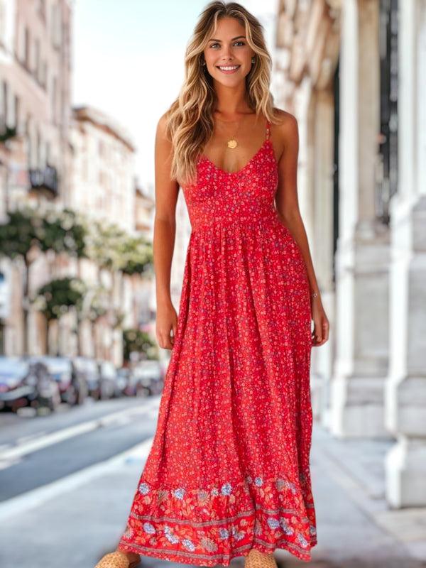 anna kaci V Neck Bohemian Summer Dress