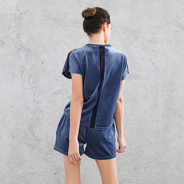 Anna Kaci Velvet High Rise Shorts With Pockets