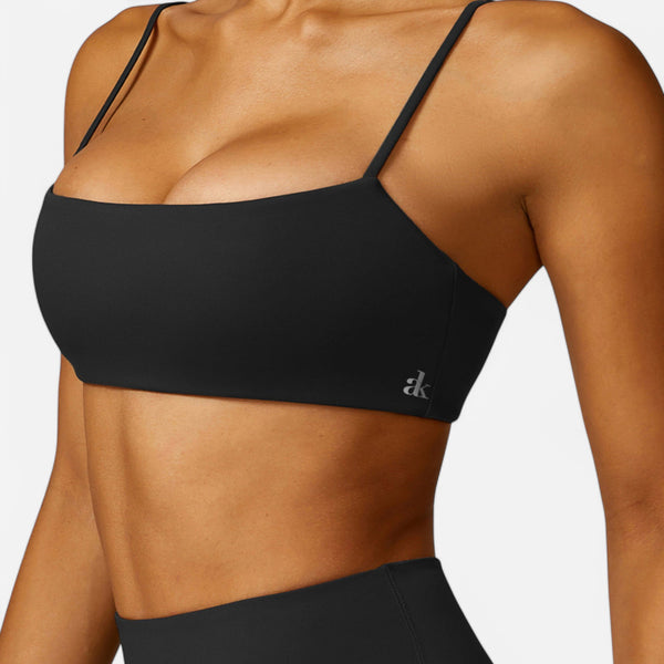 anna kaci Anna-Kaci Women's Asymmetrical Neck Sports Bra with Thin Straps