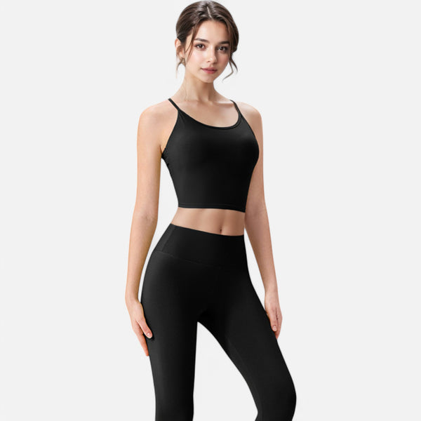 Anna Kaci Anna-Kaci Women's Crisscross Strappy Sports Bra With Lace-Up Detail