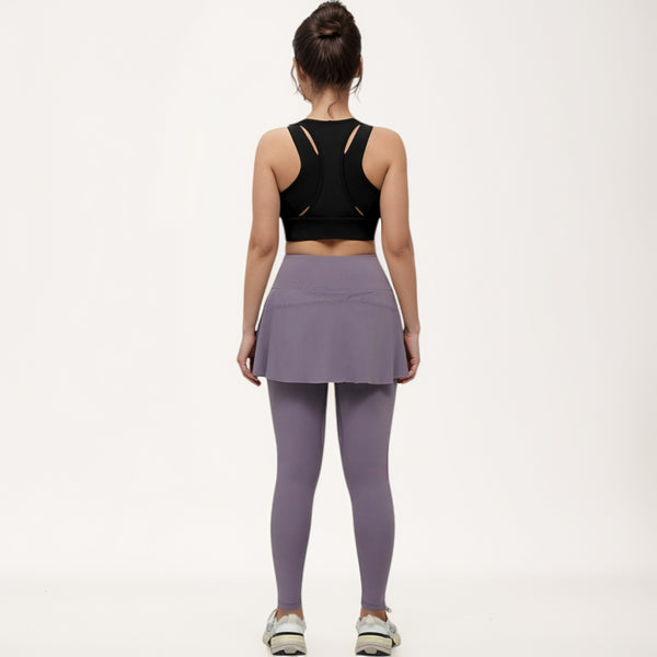 Anna Kaci Anna-Kaci Women's Front Zip Sports Crop Top With Scoop Neck And Wide Straps For Support