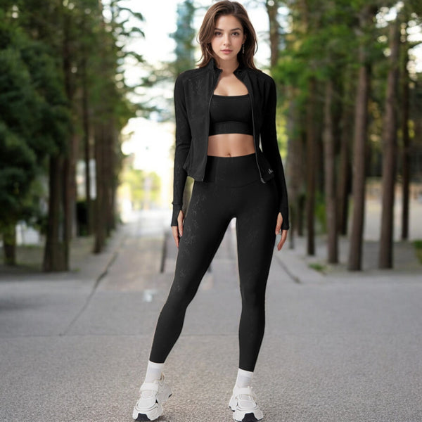 Anna Kaci Anna-Kaci Women's Full Zip Active Jacket With Seamless Fit And Thumbhole Sleeves For Comfort And Style