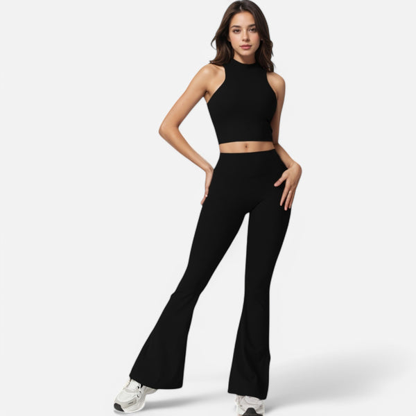 Anna Kaci Anna-Kaci Women's High Neck Cropped Tank Top With Racerback Design