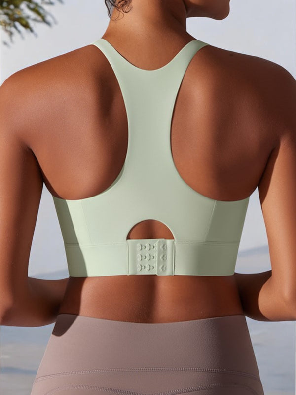 Anna Kaci Anna-Kaci Women's High Support Racerback Sports Bra With Contour Seams