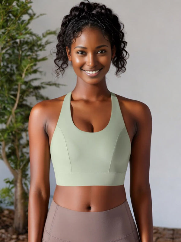 anna kaci Anna-Kaci Women's High Support Racerback Sports Bra with Contour Seams