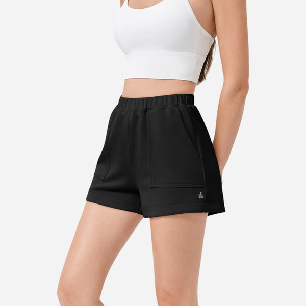 Anna Kaci Anna-Kaci Women's High Waist Elastic Shorts With Side Pockets