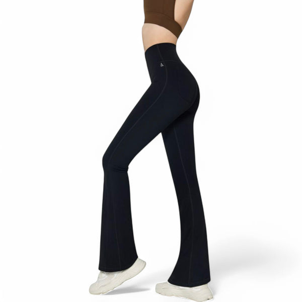 Anna Kaci Anna-Kaci Women's High-Waist Flared Leggings With Stretch Fabric And Contoured Fit