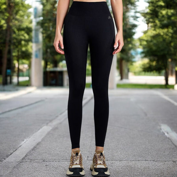 Anna Kaci Anna-Kaci Women's High Waist Ribbed Seamless Leggings With Sculpting Fit