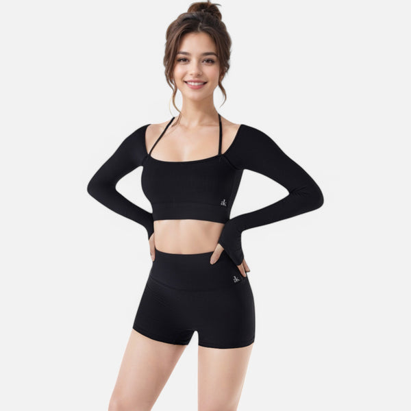 Anna Kaci Anna-Kaci Women's High Waist Ribbed Seamless Shorts With Stretch Fabric