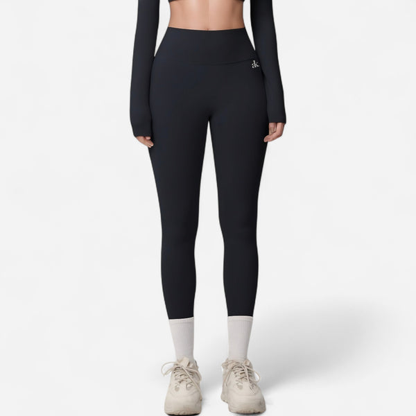 anna kaci Anna-Kaci Women's High Waist Seamless Full-Length Leggings with Compression Fit Stretch Fabric and Minimal Logo Detail