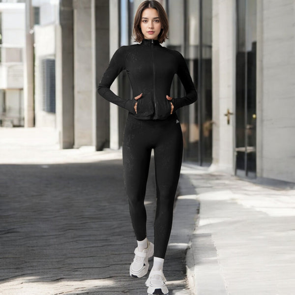 Anna Kaci Anna-Kaci Women's High Waist Seamless Leggings With Subtle Textured Pattern