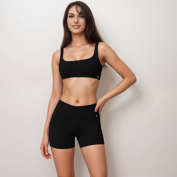 Anna Kaci Anna-Kaci Women's High Waist V-Cut Active Shorts With Seamless Stretch Compression Fit And Contoured Flattering Silhouette