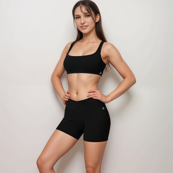 Anna Kaci Anna-Kaci Women's High Waist V-Cut Active Shorts With Seamless Stretch Compression Fit And Contoured Flattering Silhouette