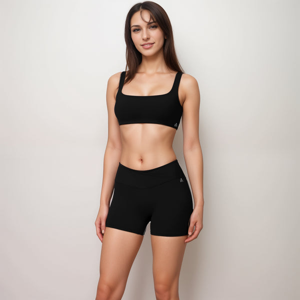 Anna Kaci Anna-Kaci Women's High Waist V-Cut Active Shorts With Seamless Stretch Compression Fit And Contoured Flattering Silhouette