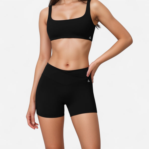 anna kaci Anna-Kaci Women's High Waist V-Cut Active Shorts with Seamless Stretch Compression Fit and Contoured Flattering Silhouette