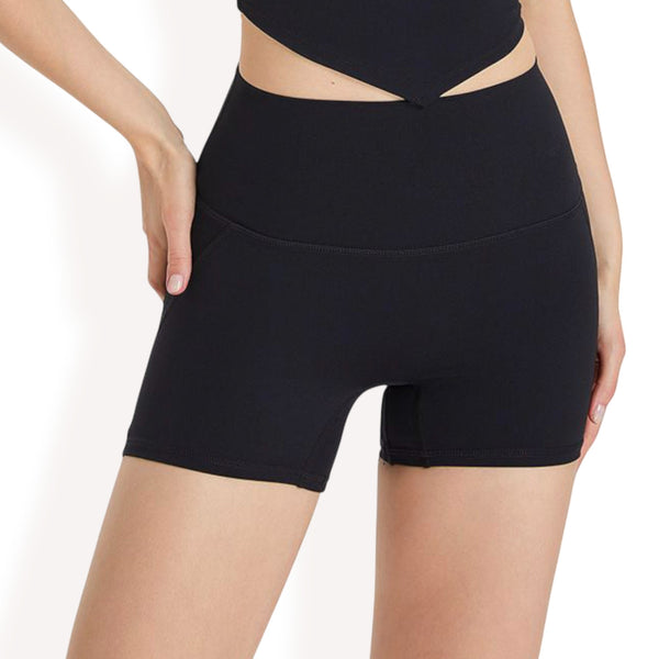 anna kaci Anna-Kaci Women's High-Waisted Active Biker Shorts with Seamless Design