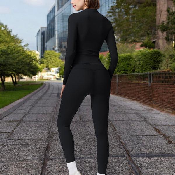 Anna Kaci Anna-Kaci Women's Long Sleeve Seamless Compression Top For Workout And Activewear