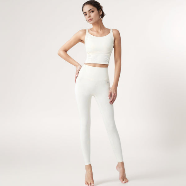 Anna Kaci Anna-Kaci Women's Square Neck Cropped Sports Tank Top With Wide Shoulder Straps And Smooth Seamless Finish