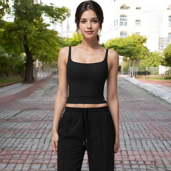 Anna Kaci Anna-Kaci Women's Square Neck Sleeveless Tank Top With Stretch Fit