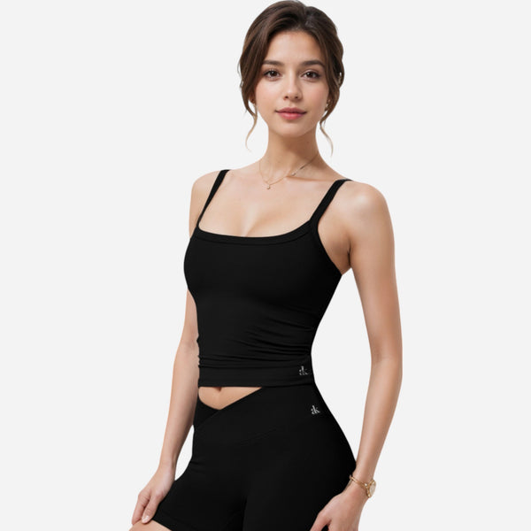 Anna Kaci Anna-Kaci Women's Square Neck Tank Top With Spaghetti Straps