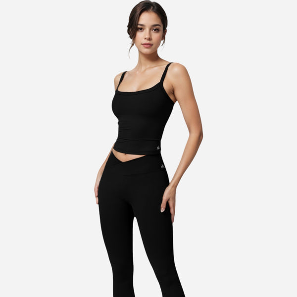 Anna Kaci Anna-Kaci Women's Square Neck Tank Top With Spaghetti Straps