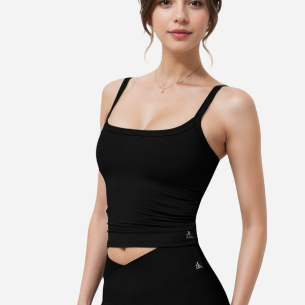 anna kaci Anna-Kaci Women's Square Neck Tank Top with Spaghetti Straps